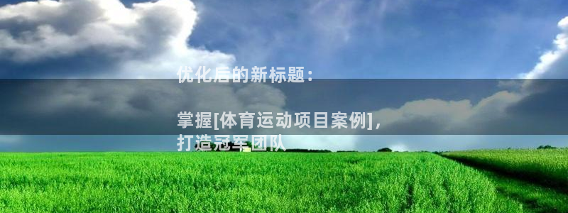 优化后的新标题：

掌握[体育运动项目案例]，
打造冠军团队